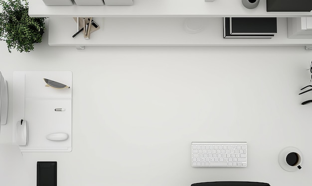 Sleek Minimalism Top View Office Shelves