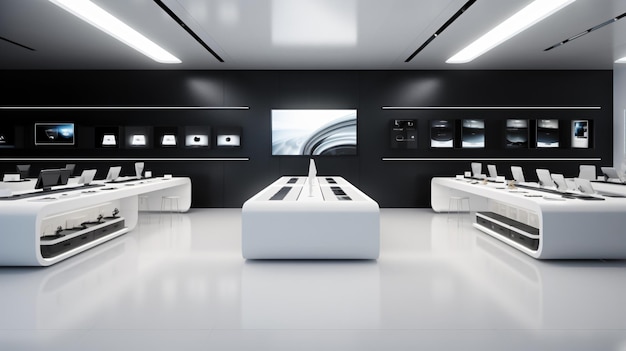 Sleek and minimalist electronics store