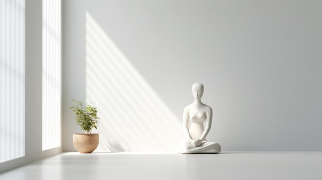 Sleek Minimalist Figurine In Modern Indoor Setting