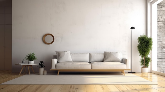 Sleek and minimalist living room with zeninspired design