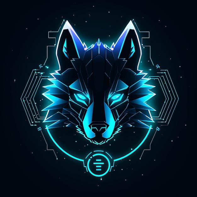 Photo sleek and minimalist wolf mascot logo