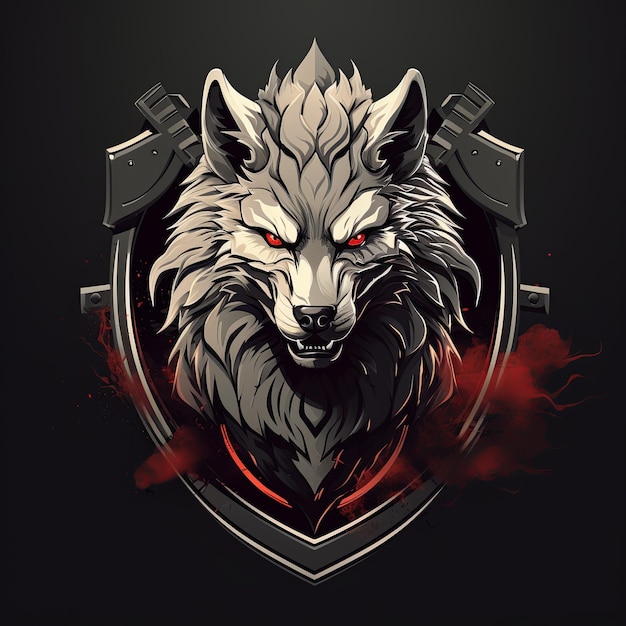 Photo sleek and minimalist wolf mascot logo