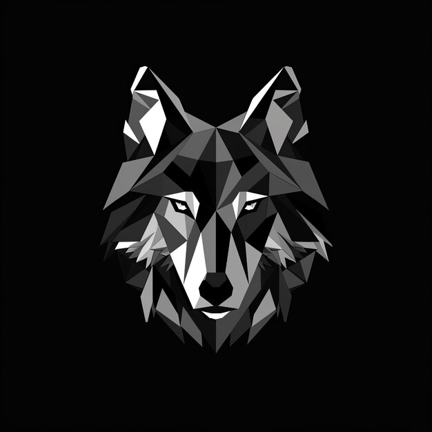 Photo sleek and minimalist wolf mascot logo