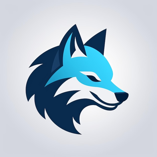 Sleek and minimalist wolf mascot logo