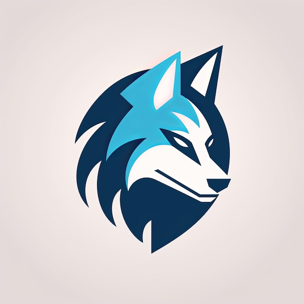 Sleek and minimalist wolf mascot logo