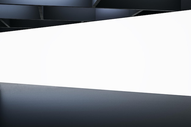 Sleek minimalistisch podium met opvallende witte achtergrond in een donkere tentoonstellingszaal Mock up 3D Rendering