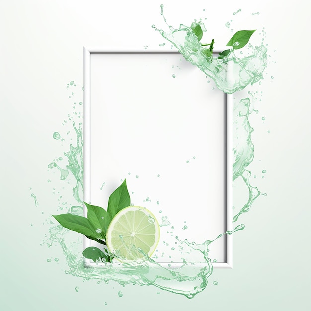 Photo sleek mint freshness crafting a splash frame with style