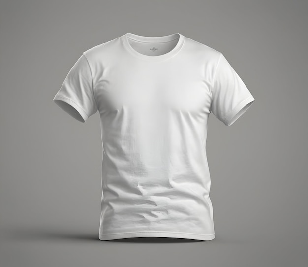 A sleek and modern 3D illustration of a blank white tshirt mockup