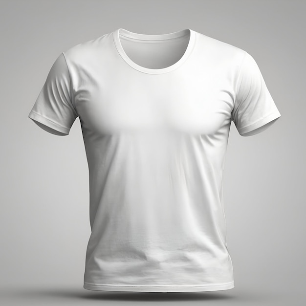 A sleek and modern 3D illustration of a blank white tshirt mockup