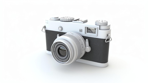 A sleek modern 3D rendered camera icon perfect for technologyrelated projects and designs This simple yet eyecatching icon is isolated on a pristine white background allowing for easy