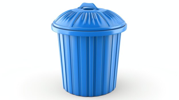 Гладкий и современный 3D-икона голубой мусорной корзины идеально подходит для веб-сайтов, презентаций и приложений Это привлекательное изображение имеет ярко-голубой цвет и изолировано на чистом белом