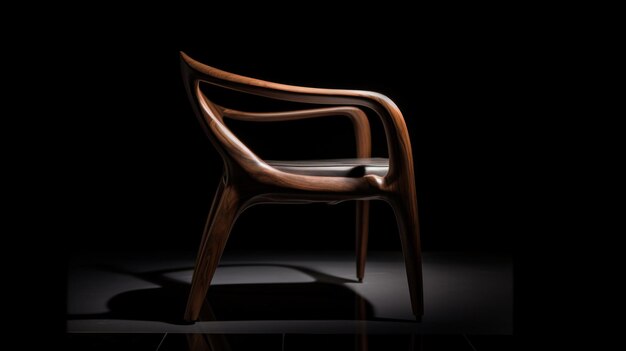 Sleek Modern Chair in an Elegant Dark Background Generative AI