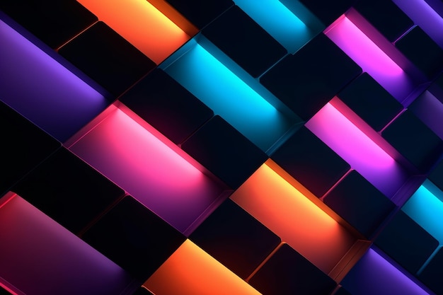 Sleek Modern Geometric Glowing Shapes Outline Background