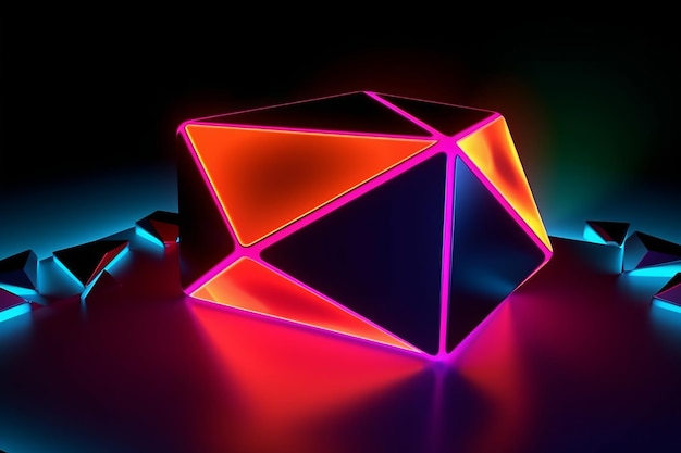 Sleek Modern Geometric Glowing Shapes Outline Background