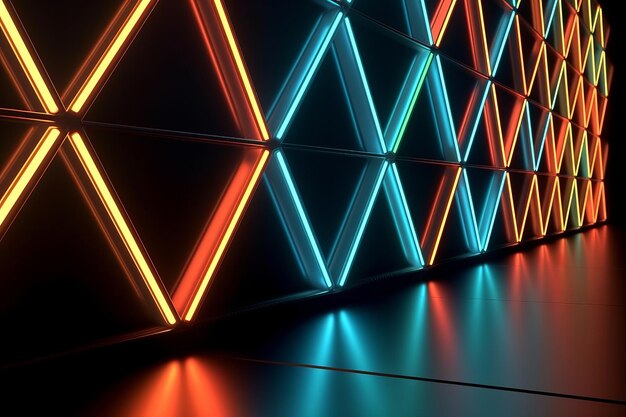 Sleek Modern Geometric Glowing Shapes Outline Background