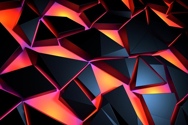 Sleek Modern Geometric Glowing Shapes Outline Background