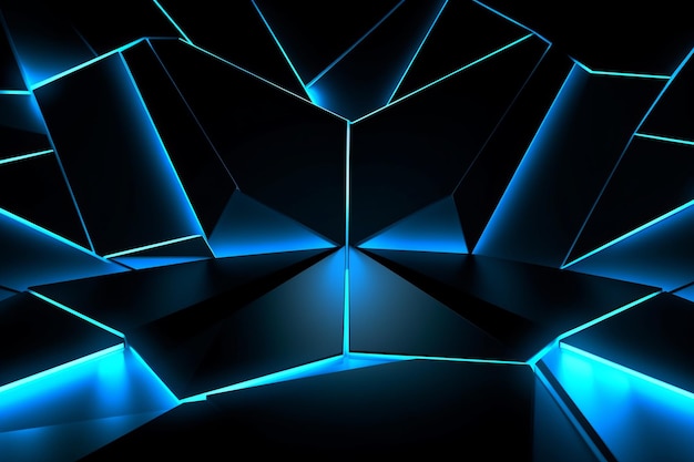 Sleek Modern Geometric Glowing Shapes Outline Background