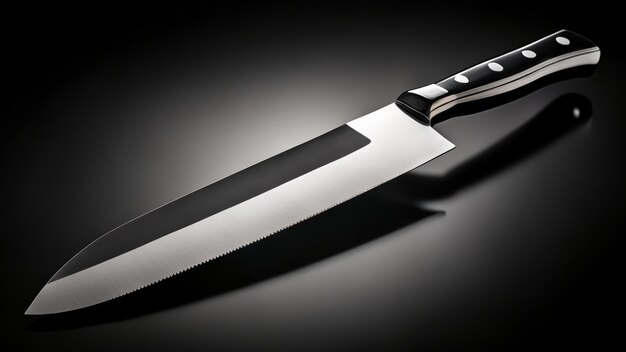 A sleek modern knife with a serrated edge perfect for precision cutting