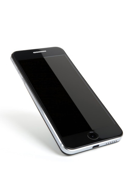 A sleek modern smartphone isolated on a white background