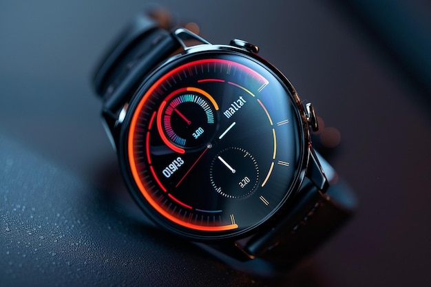 A sleek and modern smartwatch displaying a customi generative ai