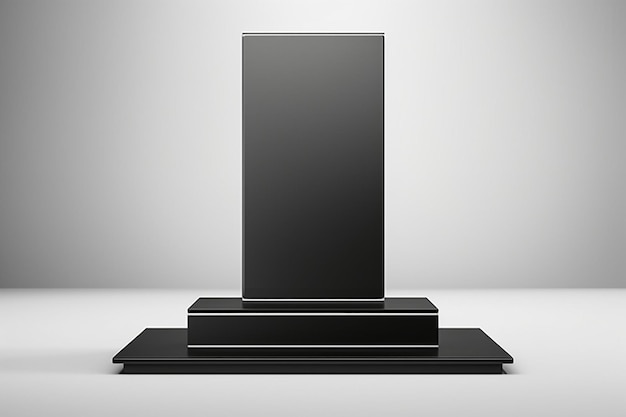 Photo sleek monochrome 3d pedestal for minimalist product display platform on white 3d rendering