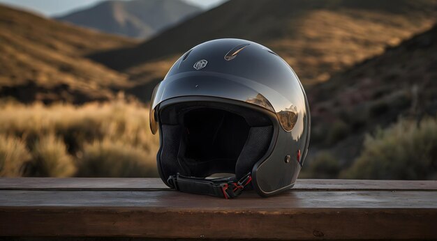 A sleek motorbike helmet