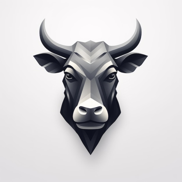 Sleek And Polished Black Cow Icon With Refined Lines And Precise Details