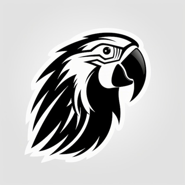 Sleek And Polished Black Parrot Icon With Refined Lines And Precise Details