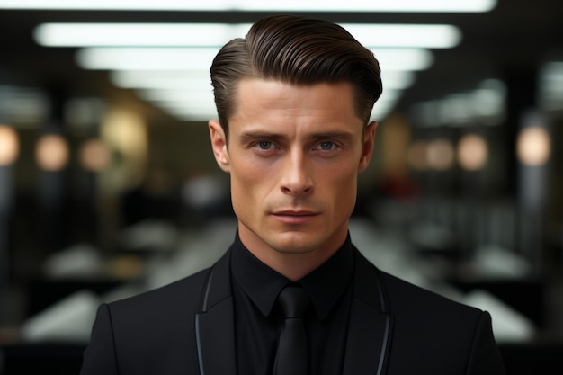 Sleek and polished mens haircut Generative AI