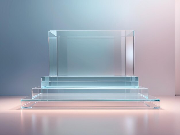 麗 な 展示 場  欠 の ない プレゼンテーション の ため の 直角 形 の ガラス の 透明 な 壇