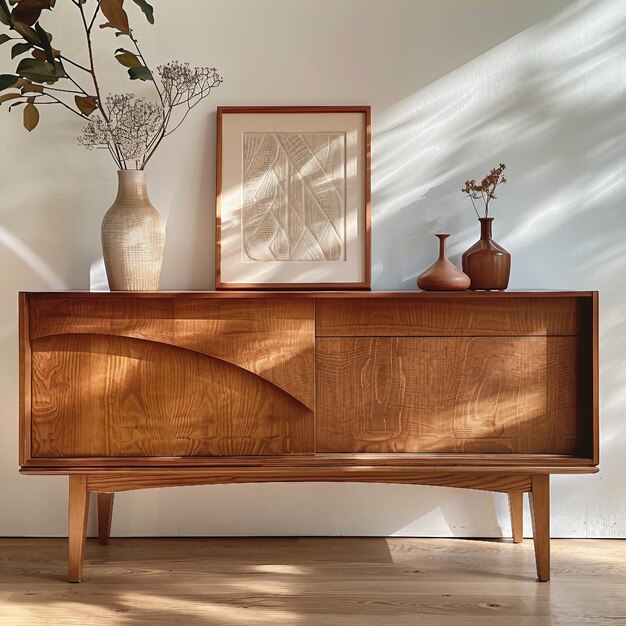 Foto sideboard elegante con gambe coniche