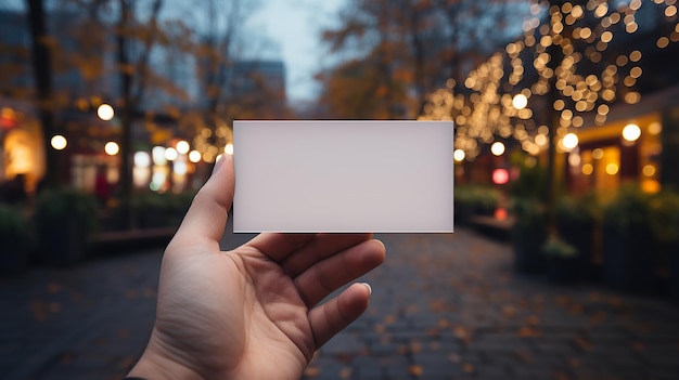 Sleek Simplicity Closeup Mockup Photograph of a Blank or White Business Card