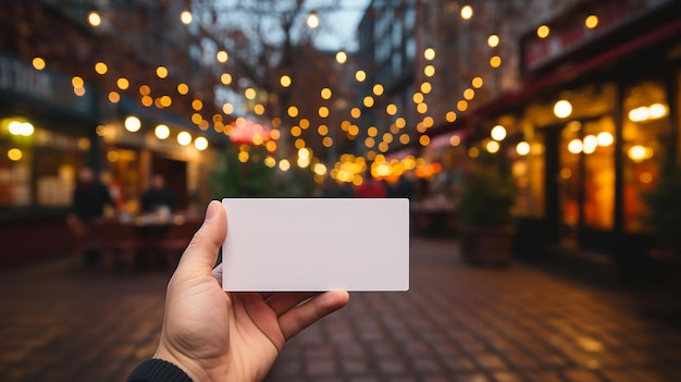 Sleek Simplicity Closeup Mockup Photograph of a Blank or White Business Card