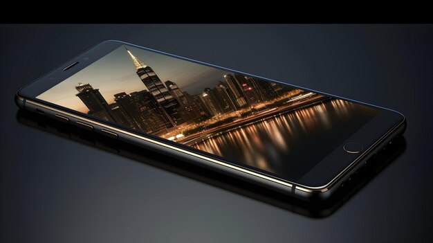 Photo a sleek smartphone with a borderless display