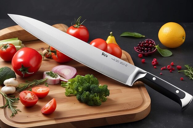 Фото Гладкий нож для поваров из нержавеющей стали