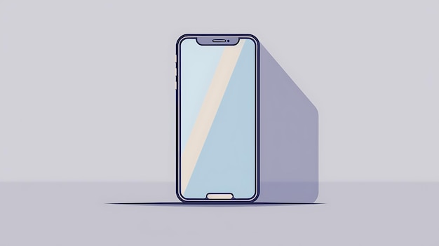 Гладкий и стильный смартфон с большим экраном и современным дизайном Телефон показан в простом плоском стиле с белым фоном