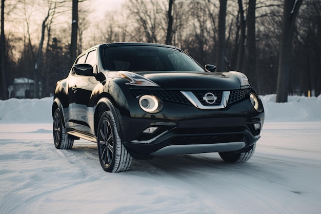 블랙 뷰티 (Black Beauty) 를 선보이는 슬렉 앤 스타일리시 (Sleek and Stylish Unveiling The Black Beauty Front View of the Used Nissan Juke)