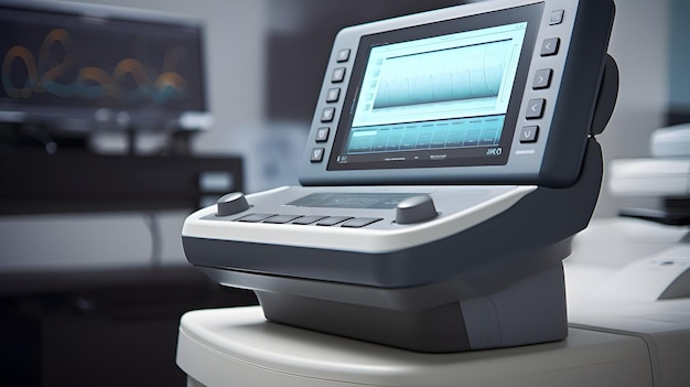 A sleek ultrasound machine in an examination room