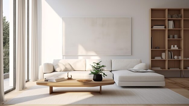 Sleek Urban Minimalism Chic Living Room with Simplified Elegance