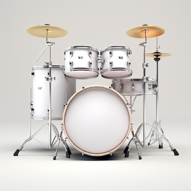 Sleek White Drum Set Mockup