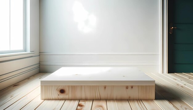 Фото Гладкий белый стол для элегантной экспозиции продуктов