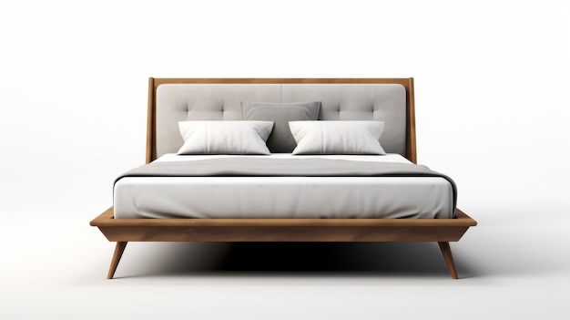 Sleek Wooden Platform Bed