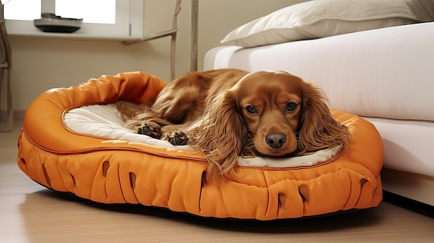 Photo sleep dog bed funny