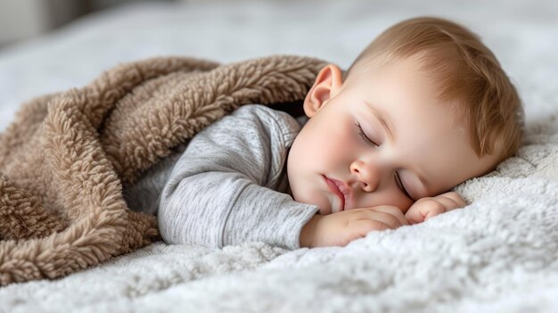 Sleeping child under a blanket A little boy