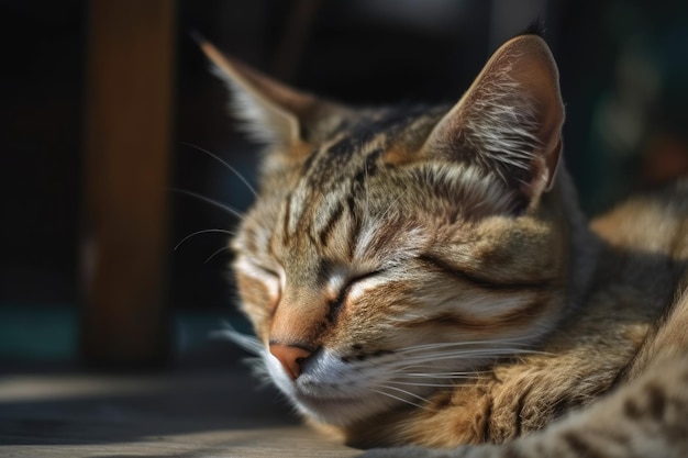 眠っているかわいい子猫