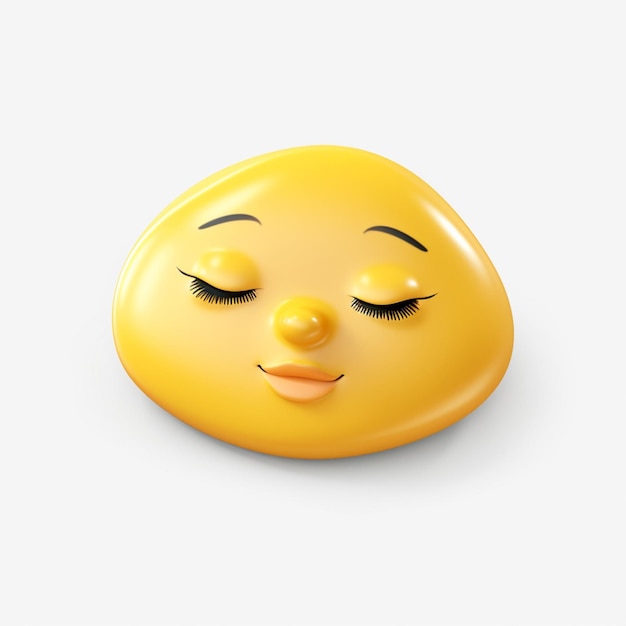Photo sleeping face emoji on white background high quality 4k hd