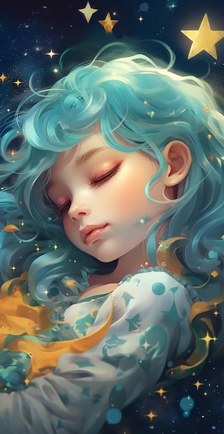 Sleeping Girl Illustration