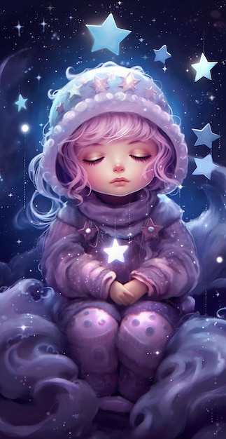 Sleeping Girl Illustration