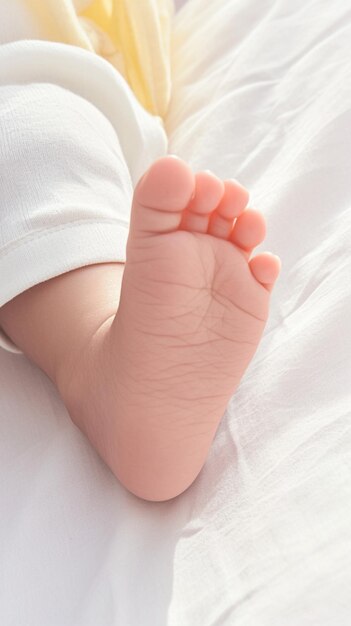 Sleeping innocence Closeup of a babys feet in restful slumber Vertical Mobile Wallpaper