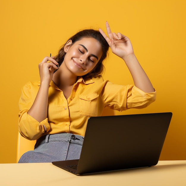 Sleepy Employee Business Woman in Casual Smart Attire